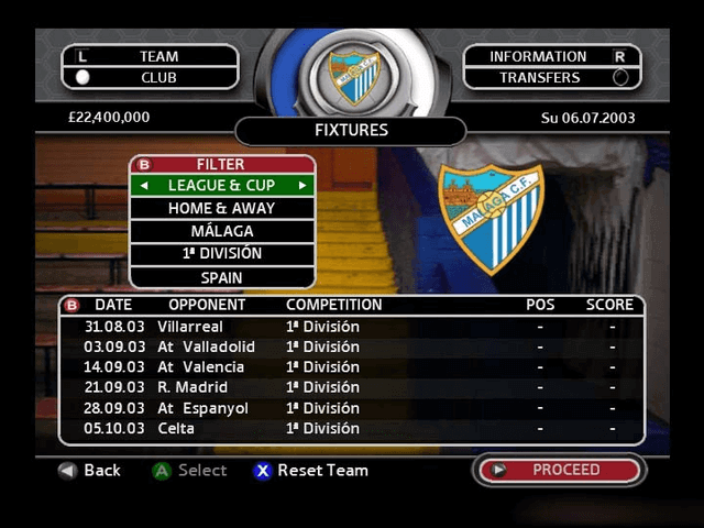 LFP Manager 2004 screenshot 3 for Xbox